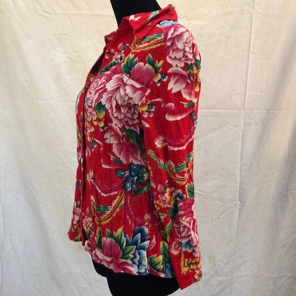 (Vtg) Arleen Bowman Bright Tropical Blouse • Sz M - Picture 4 of 6